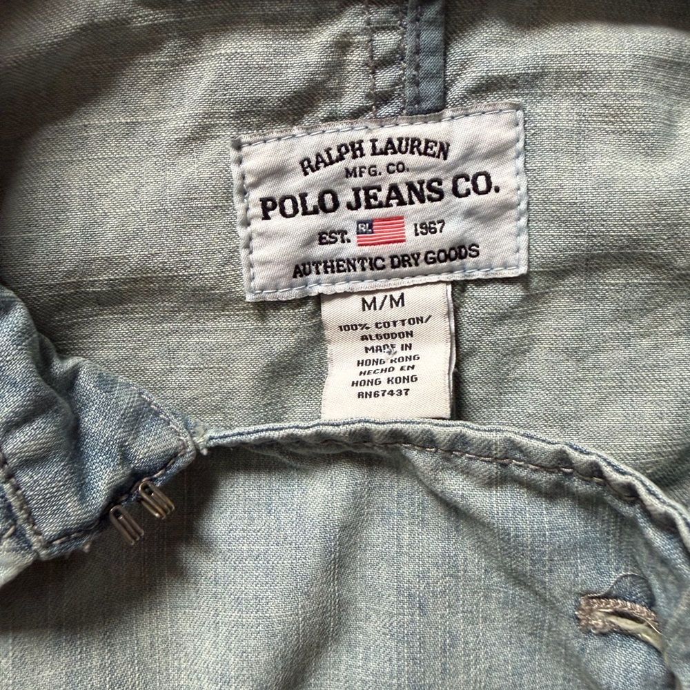Ralph Lauren Polo Jeans Co. Belted Light Wash Trench Coat Size Medium - Picture 6 of 16